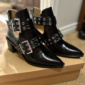 Black Buckle Ankle Boots